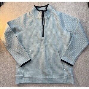 Old Navy Boys Size 8 Dynamic Fleece  1/4 Zip Quilted Light Blue Shirt